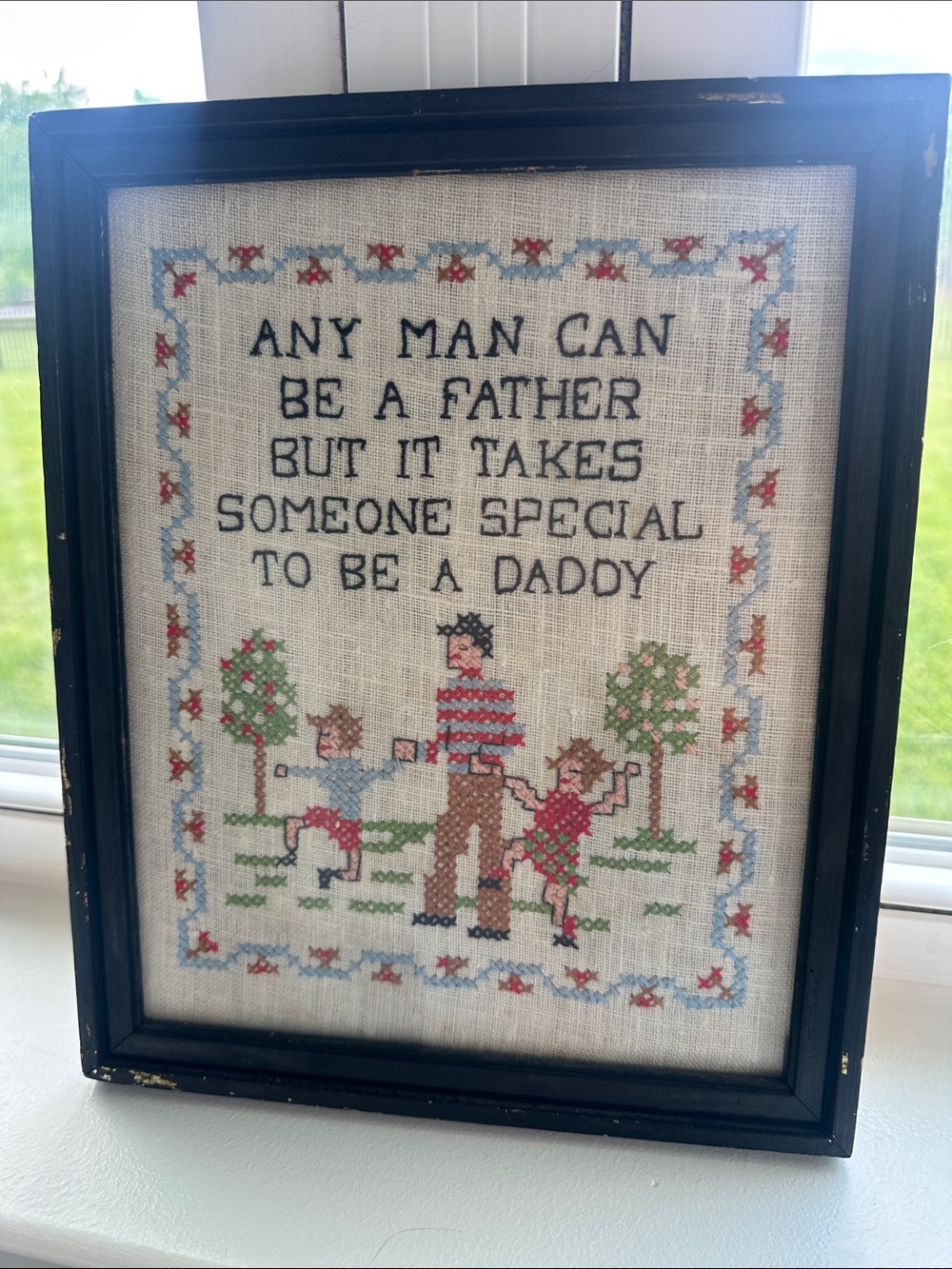 Vintage Framed Cross Stitch - Father - Picture 4 of 7